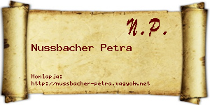 Nussbacher Petra névjegykártya