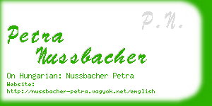 petra nussbacher business card